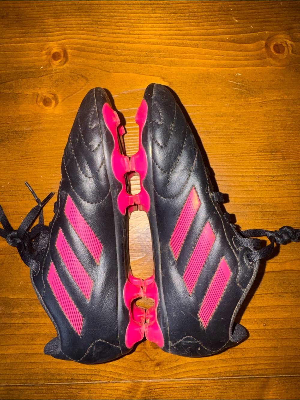 Nike Kids Black and Hot Pink Soccer cleats